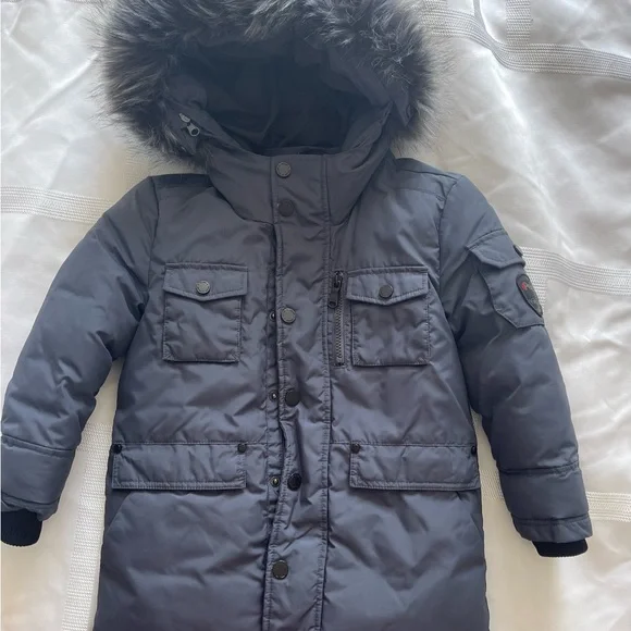 Navy Blue Pajar Canada Winter Parka with Fur Hood - Picture 2 of 7